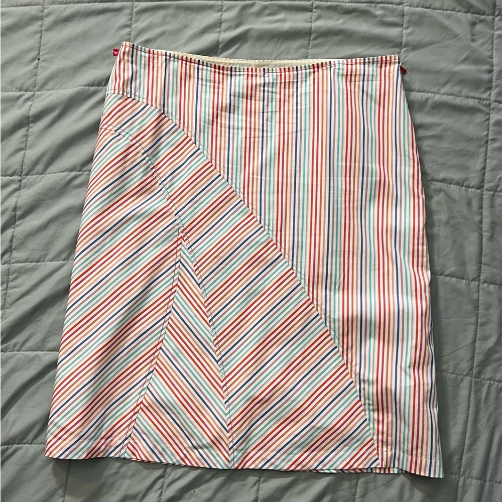 Facconable Rainbow Striped Skirt Vintage fully lined preppy 14